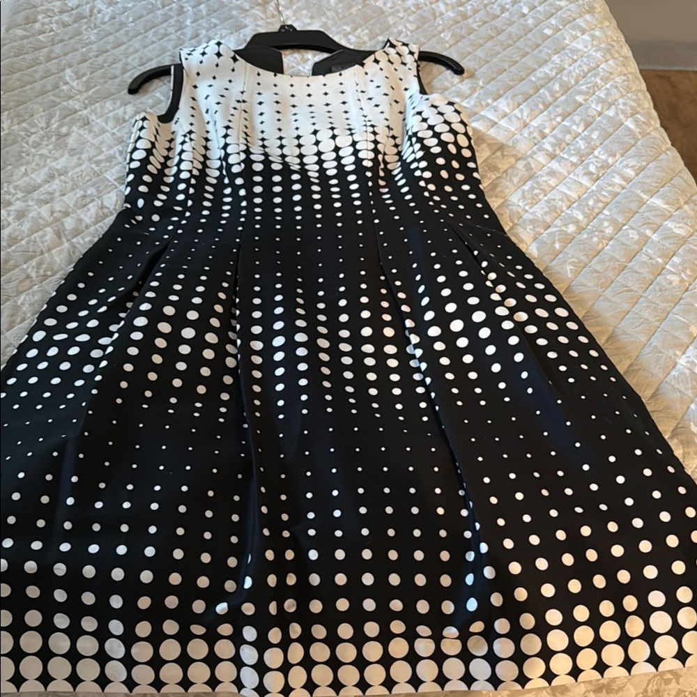 Stylish Black and White Polka Dot Dress